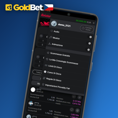 Auto-cashout přepínač Aviatoru v Goldbet Casino nastaven na cílový násobek