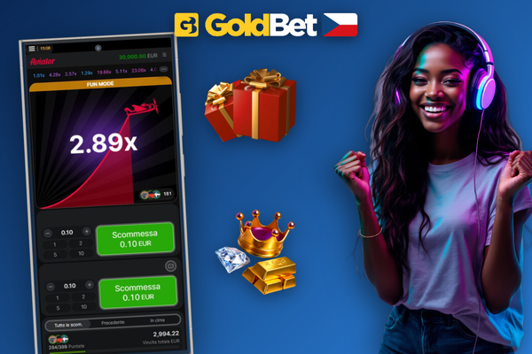 Dual bet panel Aviatoru v Goldbet Casino se dvěma sázkami a auto-cashoutem