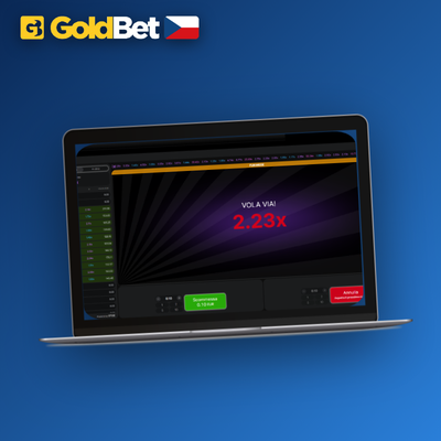 Statistiky kol a graf násobků Aviatoru v Goldbet Casino v reálném čase