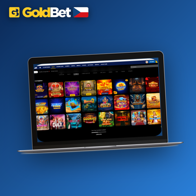 Ikona desktopové aplikace Goldbet Casino se zlatými detaily a plným katalogem her