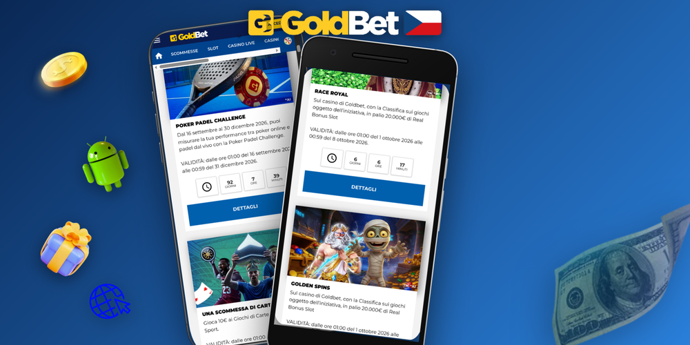 Banner Goldbet Casino s podmínkami bonusu, symbolem 18+ a zodpovědnou hrou