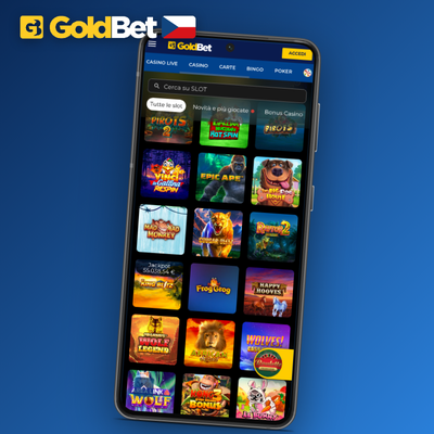 Ikona webového prohlížeče se zlatým logem Goldbet Casino pro hraní bez instalace